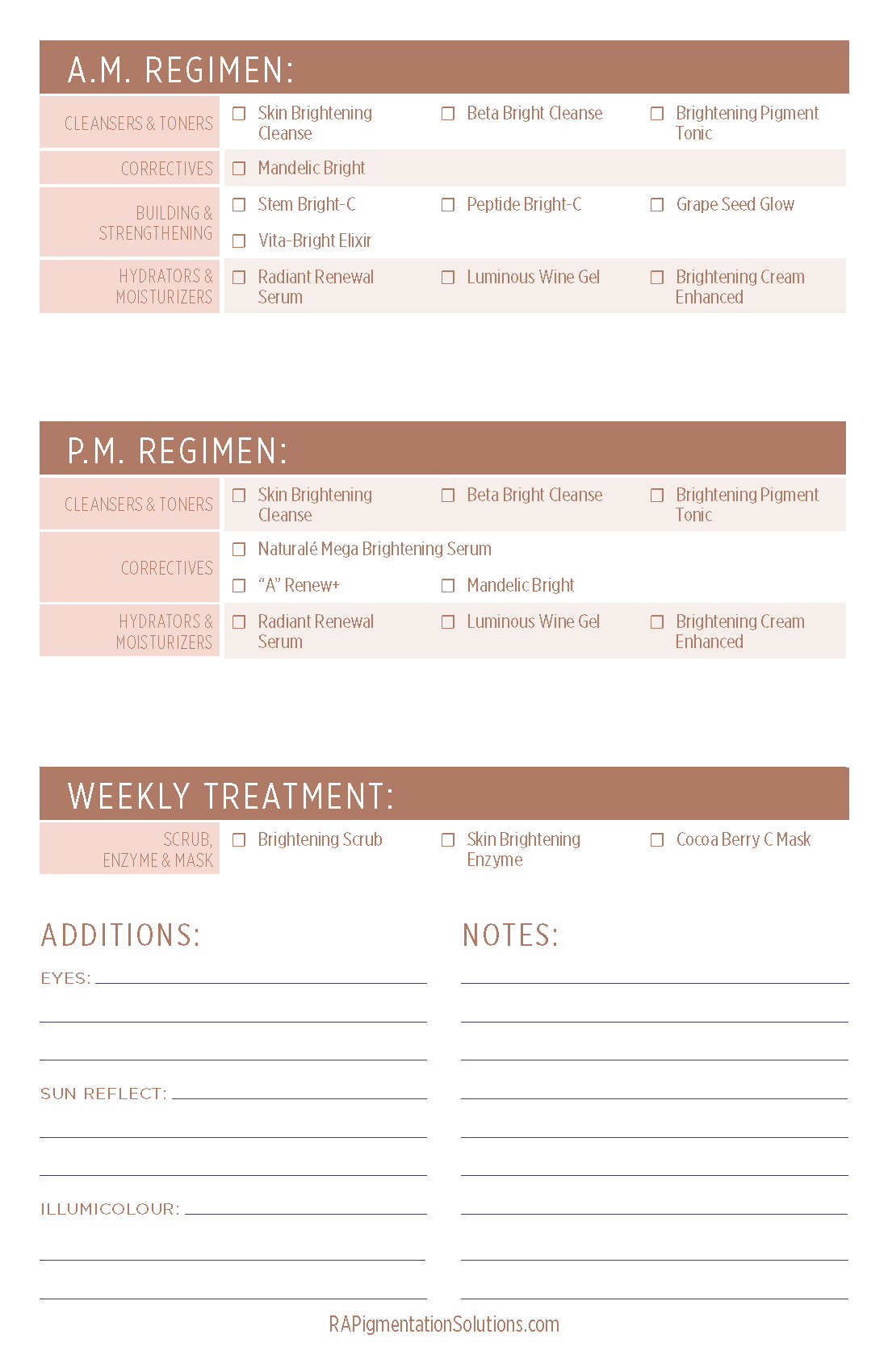 Pigmentation Solutions Prescription Recommendation Pads